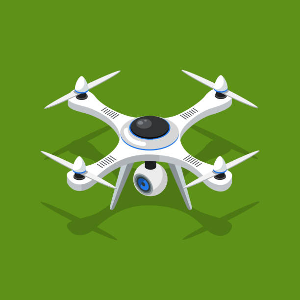 drone vector icon Drone, Isometric Projection drone illustrations stock illustrations