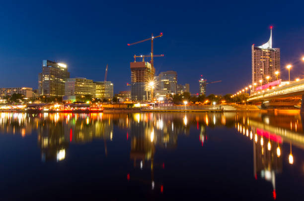 istock Vienna city and Danube river, night cityscape from 2011 1173185478