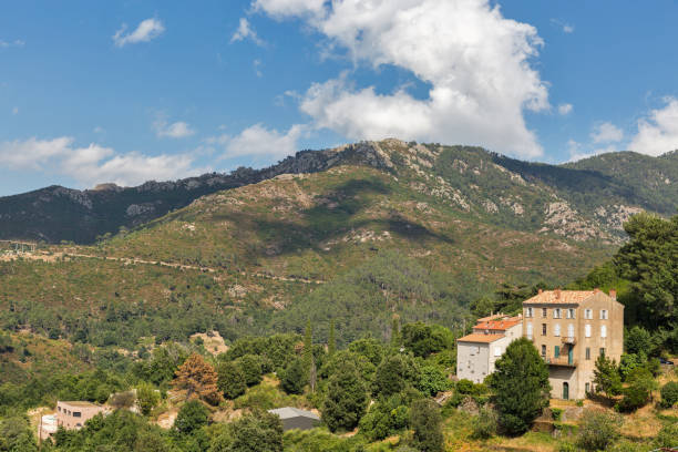 Mountain landscape in Vivario, Corsica, France. Beautiful mountain landscape in Vivario, Central Corsica, France. vivario photos stock pictures, royalty-free photos & images