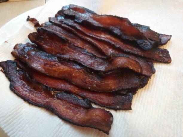 istock Bacon on the plate - breakfast home cook 1173189262