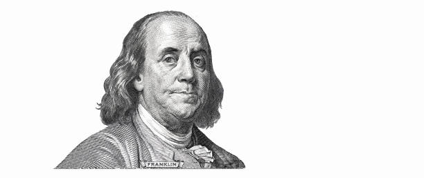istock Benjamin Franklin cut on new 100 dollars banknote isolated on white background 1173190064