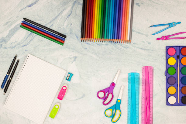 istock Back to school - School supplies on the desk 1173192148