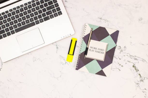 istock Work time - Office supplies on the desk for business work 1173192455