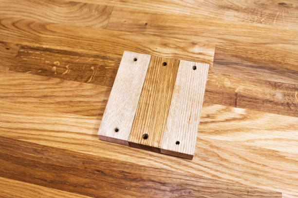 istock Oak wood bricks on the oak wood background texture 1173203044