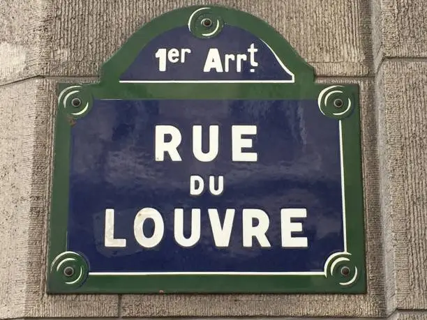Photo of Street sign in Paris: Rue du Louvre