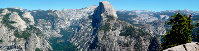 Yosemite Valley Panorama - view from Glacier Point in California, USA