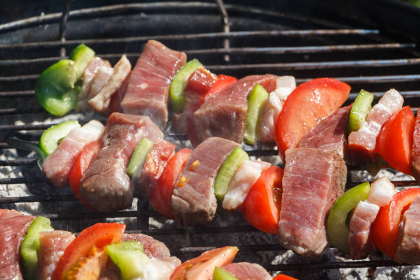 istock Beef brochettes on barbecue 1173212893