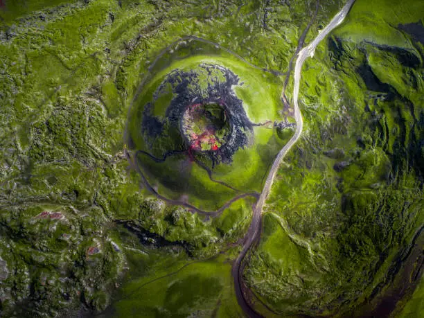 Photo of Abstract beautiful volcanic landscape in the highlands of Icelan