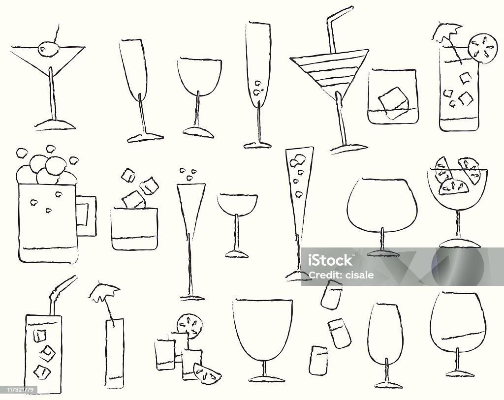 Gli occhiali - arte vettoriale royalty-free di Bicchiere da Martini
