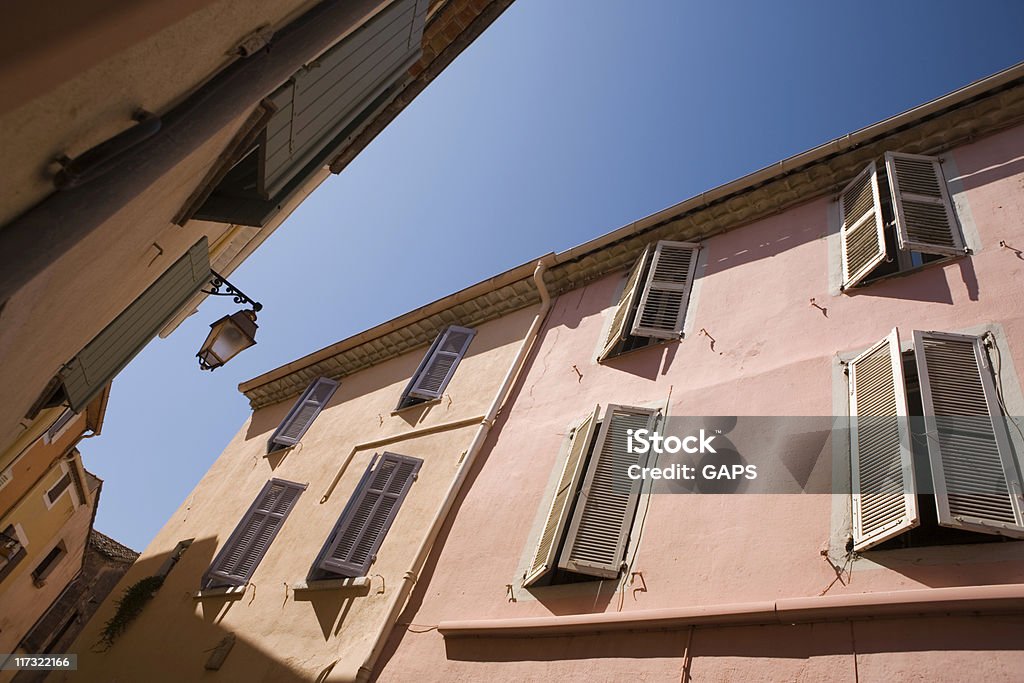 colorful home exteriors in southern France colorful home exteriors in southern France; Fréjus, France Concrete Wall Stock Photo