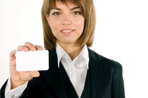 Happy young woman holding files for a job interview