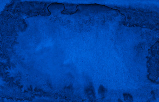 istock Dark rich blue watercolor background  with torn strokes and uneven divorces. 1173223896