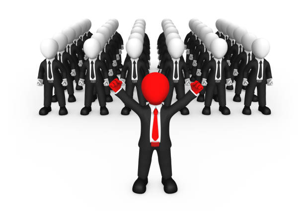 istock Red leader with his business army. Leadership concept. 1173234017