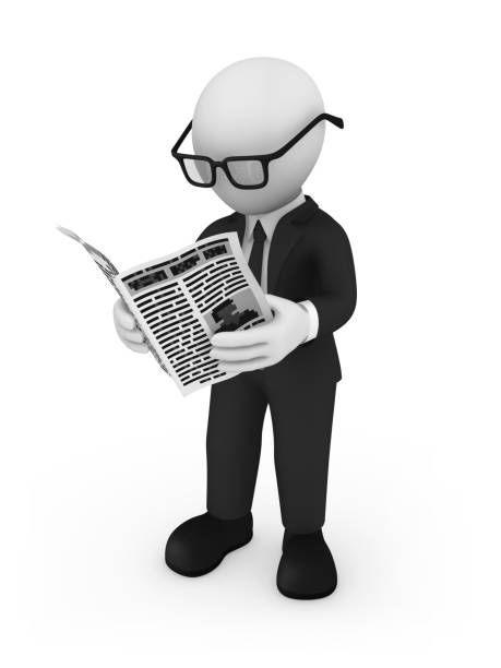 istock 3d businessman wearing spectacles reads the newspaper 1173234391