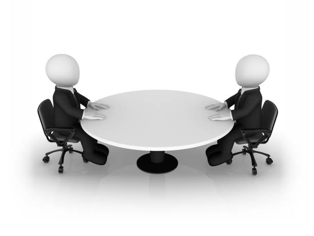 istock 3d small business people sitting at round table 1173244731