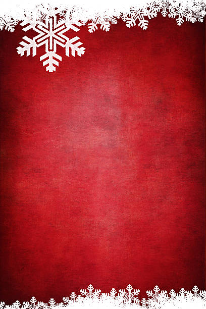 istock Vertical Grungey red background with white snowflake border 117324648