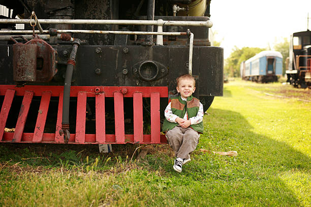 Cтоковое фото Мальчик в поезде Series