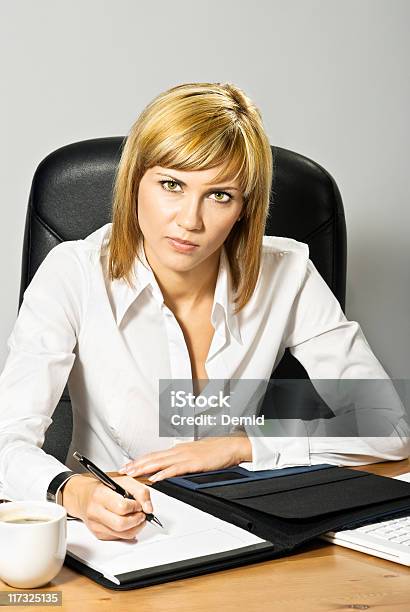 Beautiful Business Lady Writing Stock Photo - Download Image Now - Adult, Adults Only, Beautiful People