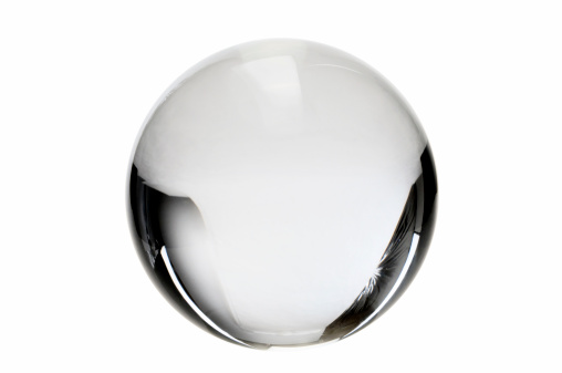 Crystal ball isolated against a white background.