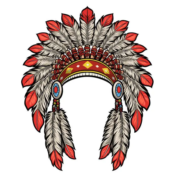 Vector illustration of american native indian head dress