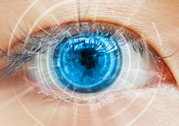 Close up women eye scanning technology in the futuristic, operation, lasik, cataract. Close up women eye scanning technology in the futuristic, operation, lasik, cataract. eye surgery photos stock pictures, royalty-free photos & images