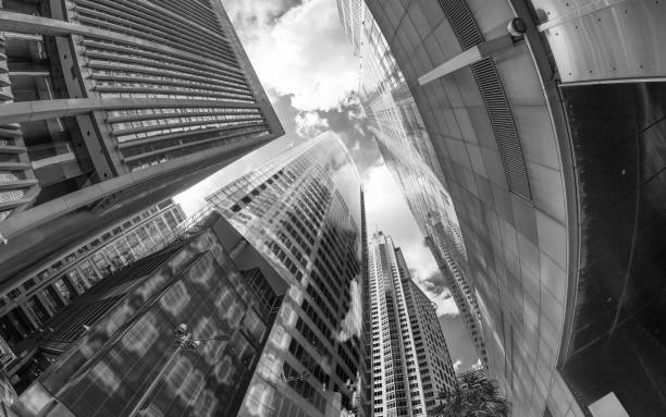 istock Sydney skyscrapers, skyward view from street level 1173262630