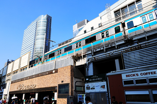 Tokyo, Japan - Aug.03.2019: Keihin–Tōhoku Line (Keihin Tohoku Line) at Akihabara Station (Akihabara Station)