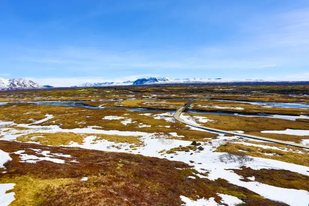 Photo of Iceland Landscape with Snow in Early Spring