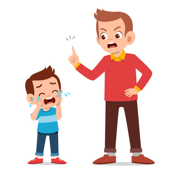 Parent With Kid Child Cry Illustration Stock Illustration - Download Image  Now - Anger, Father, Parent - iStock