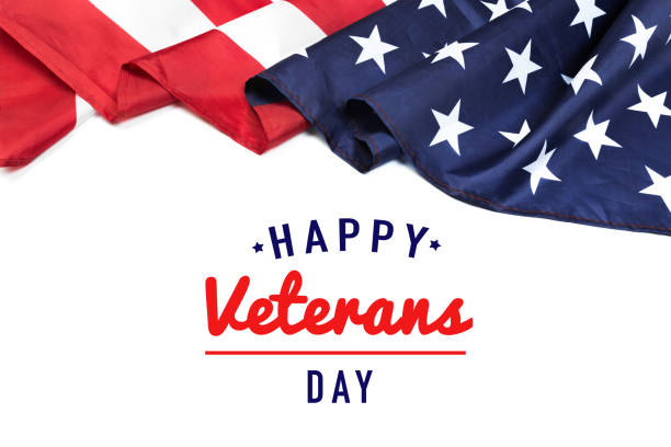 istock Happy Veterans Day with American flag - Image 1173273179