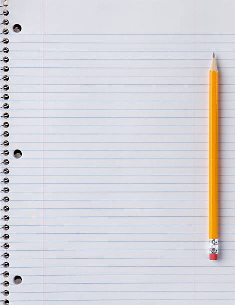 Blank Notebook Paper With Pencil On Side Stock Photo - Download Image Now -  Lined Paper, Color Image, Correspondence - iStock