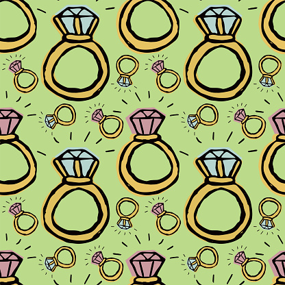 Diamond Ring Seamless Pattern Stock Illustration - Download Image Now ...
