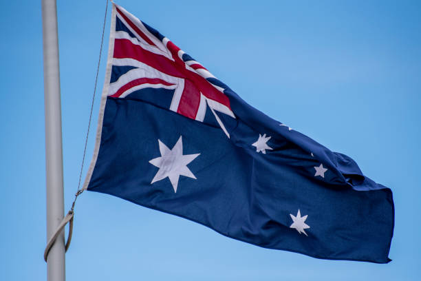 istock Australian Flag in the breeze in Canberra. 1173275869