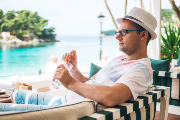 istock Enjoying at sea view from cafe 1173277336