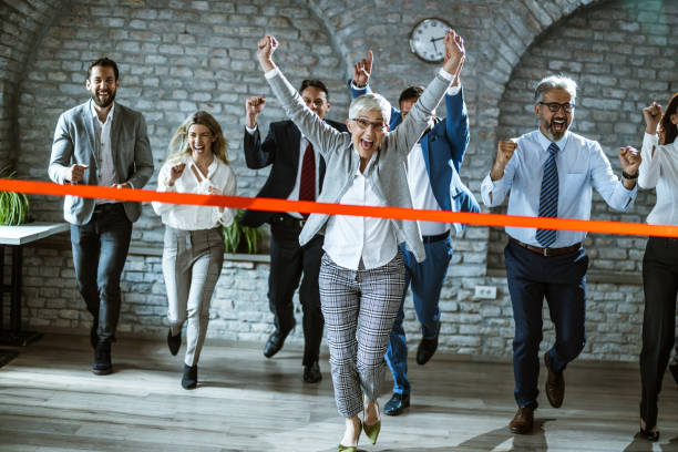 istock Sports race in the office! 1173277364