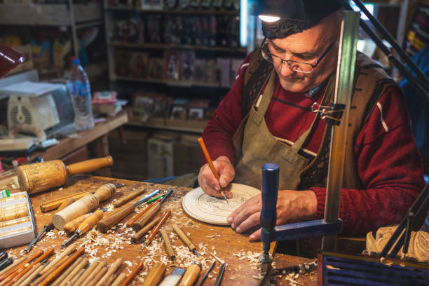 istock Senior artist in his atelier 1173278108