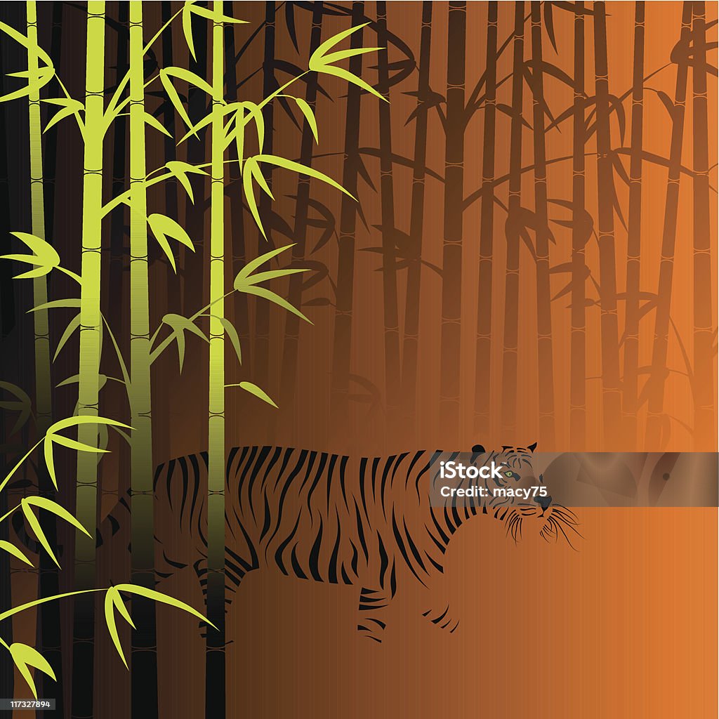 Fundo de bambu invisível Tigre - Vetor de Tigre royalty-free