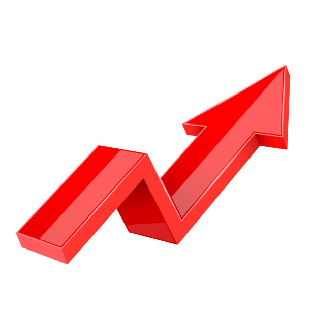 istock Financial trend. Up rising indication arrow. Red 3d sign 1173279496