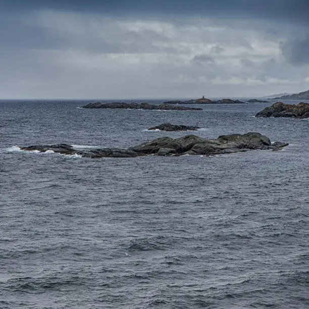 Classical Norwegian Seascape During Early Spring Time.Square Image Composition