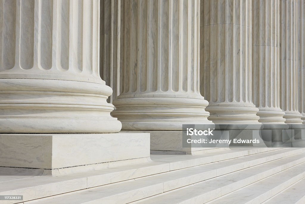 Marble Columns Classical Greek style columns Courthouse Stock Photo