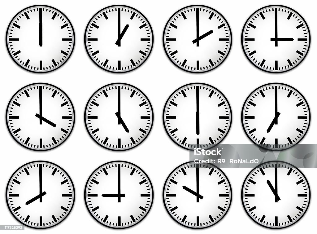 Twelve hours clock face  Clock Stock Photo