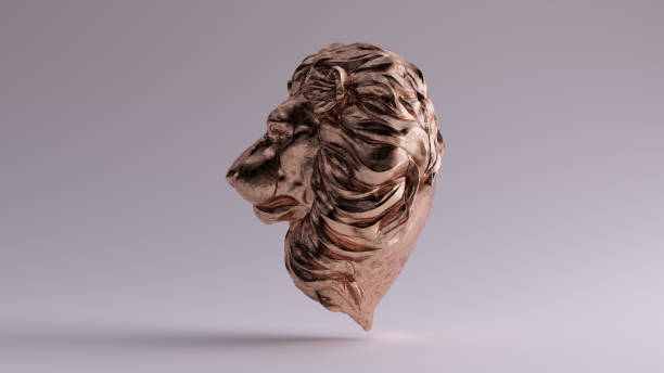 istock Bronze Adult Male Lion Bust Sculpture Left View 1173284883
