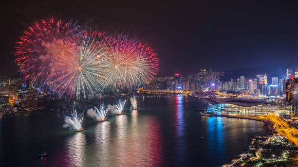 istock Fireworks over Hong Kong Stock Photo 1173286302