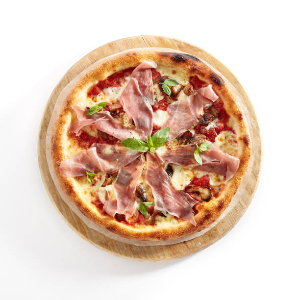 istock Pizza with Parma Ham Isolated on White Background 1173288871