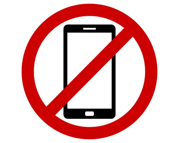 Vector illustration of Traffic prohibition sign for Smartphones