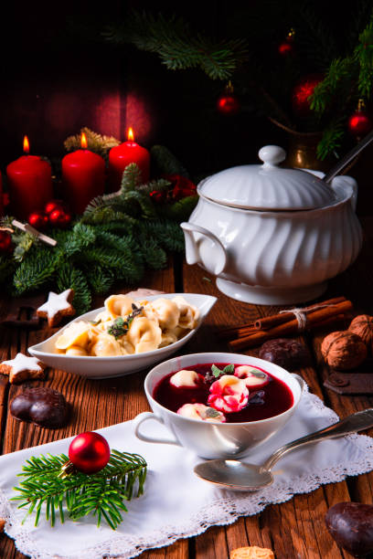 istock traditional Polish Christmas Eve borscht with dumplings 1173293078