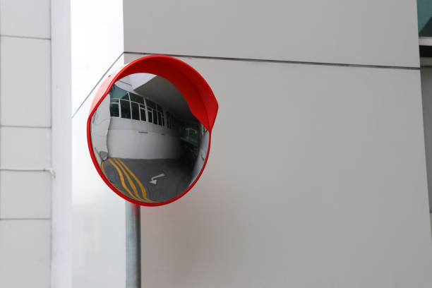 istock Convex mirror for drivers to see the visibility a wide angle. 1173294704