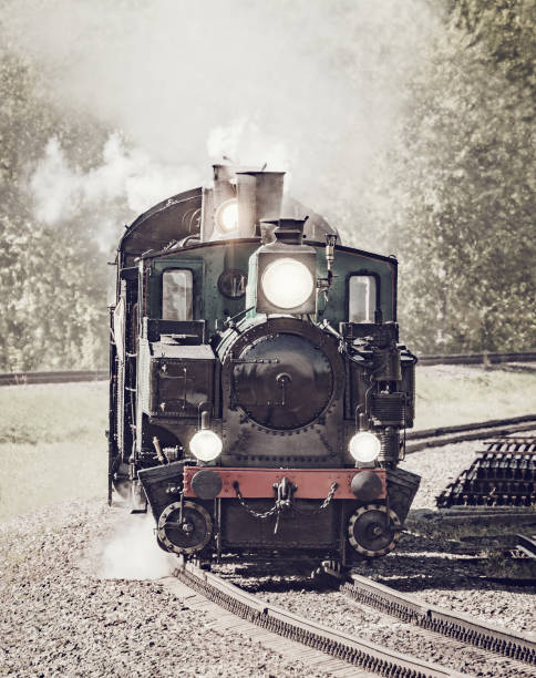 istock Steam freight train departs from the railway station. 1173295863