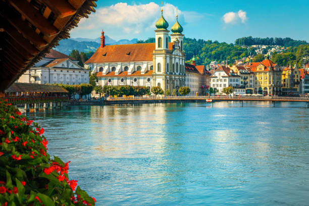 istock Beautiful cityscape with Reuss river from the Chapel bridge, Luzern 1173295930