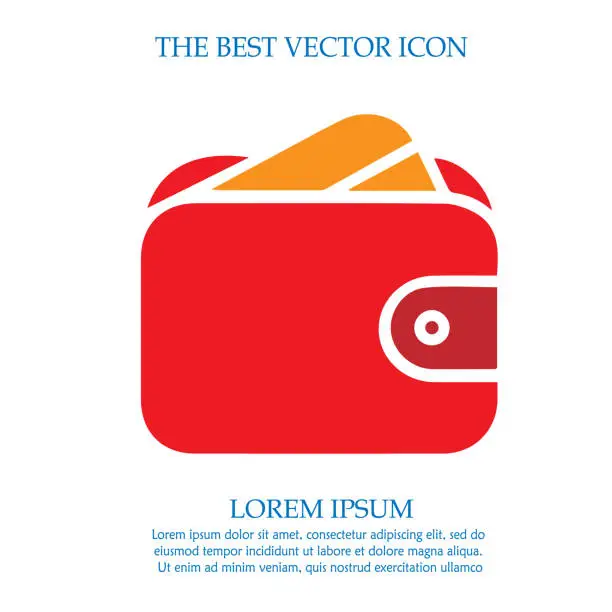 Vector illustration of Credit card in wallet. Vector icon eps 10.